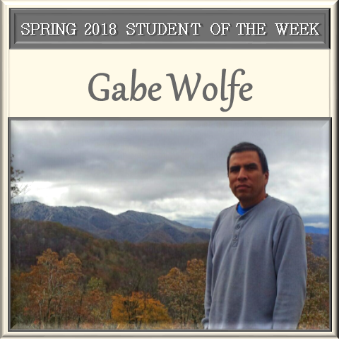 Student of the Week Gabe Wolfe. 