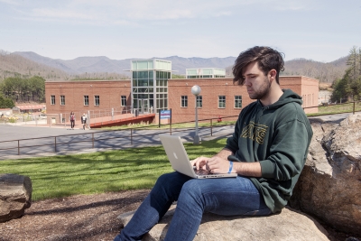 student on laptop