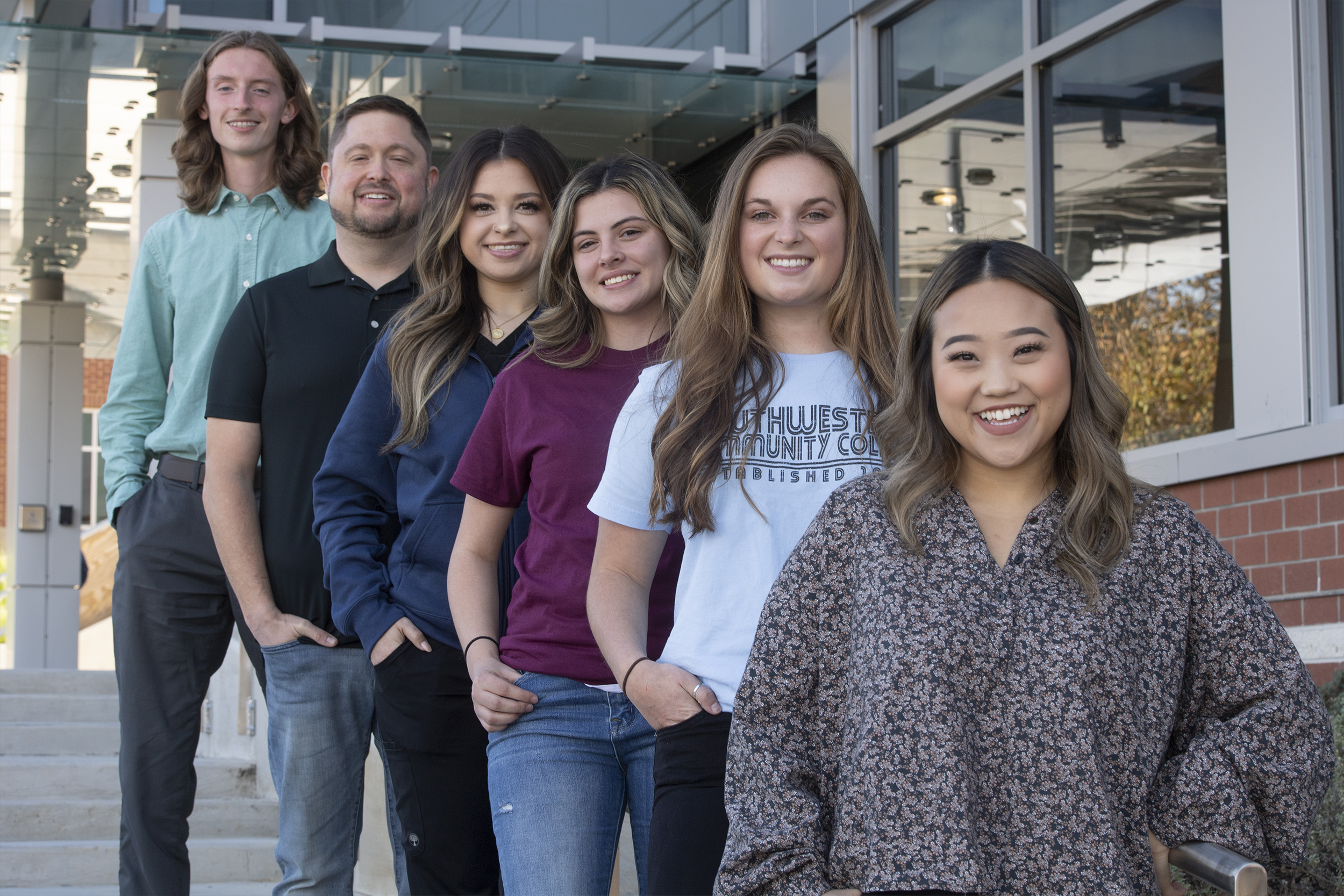 "Image of a diverse group SCC students smiling"