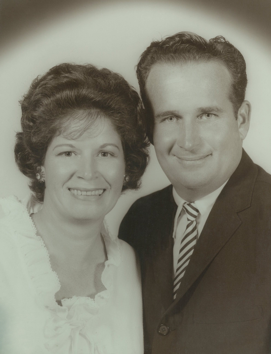 Couple pose in black & white photo
