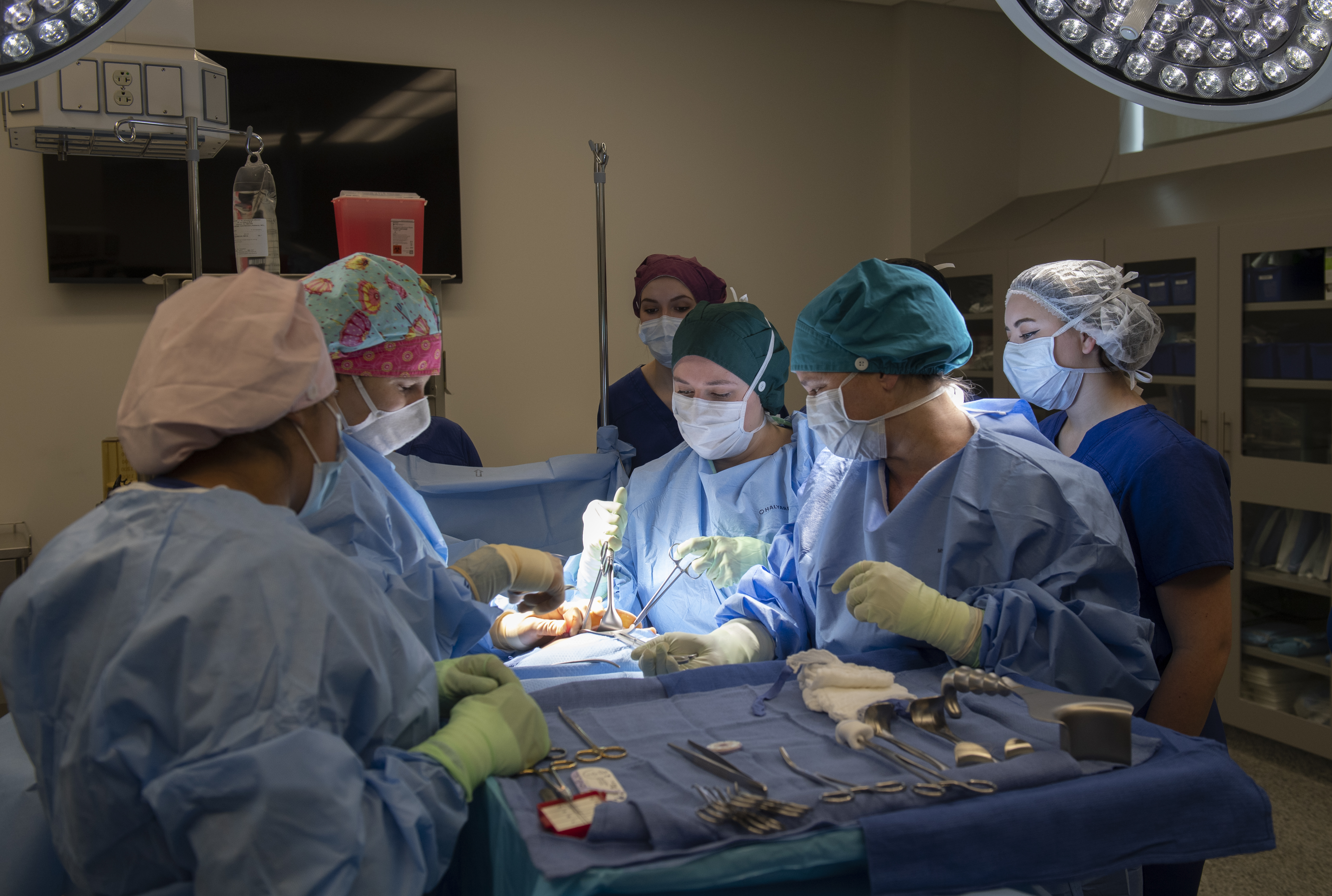 Surgical Technician Students work in their lab