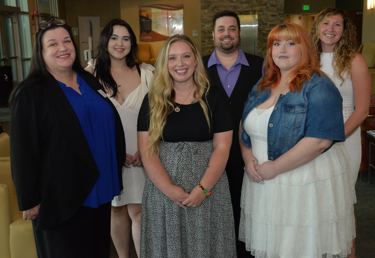 Recent graduates of SCC's Human Services Technology program are pictured here with coordinator and instructor Crystal Rhynes (far left). Beside Rhynes are, from left: Railey Martin of Sylva, Kayla Smathers of Cherokee, Matt Litchford of Franklin, Ashley Moore of Clyde and Katelynn Ledford-McCoy of Cherokee.