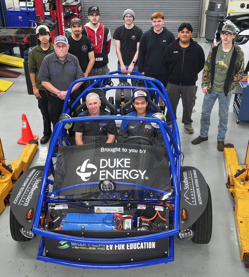 Students and instructors show off their Switch Lab EV