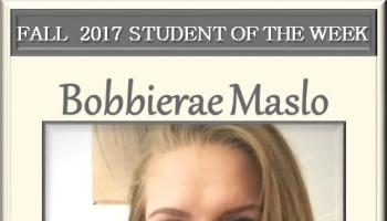 SCC student of the week Bobbierae Maslo.