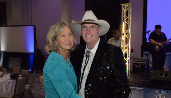 Dr. Don Tomas, SCC’s President, dances with his wife, Allison Tomas, at last year’s gala in Cherokee.
