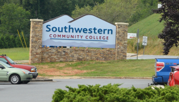 New sign is pictured from the parking lot.