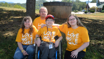 Daniel Tomberlin (center) is pictured here with his family, from left: Cindy, Jody and Heather Tomberlin on Sept. 25 in Franklin.