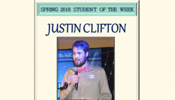 SCC student of the week Justin Clifton.
