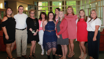 SCC respiratory therapy students pose for group picture before their pinning ceremony.