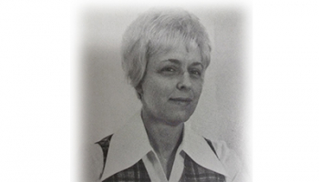 Black &amp; white photo of Sybil Reed taken from SCC's 1975 yearbook.
