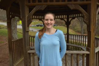 Kaitlyn Putnam standing by gazebo
