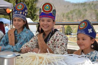 Three young ladies from Cherokee.