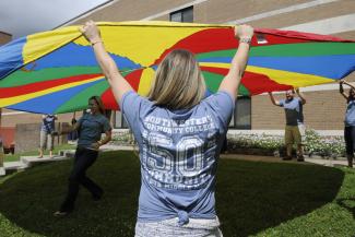 Students in Southwestern Community College’s Occupational Therapy Assistant program undergo a class activity earlier this academic year.