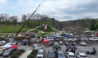 Overhead drone photo of last year's Hometown Heroes