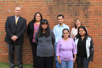 Photo of Southwestern Community College students receiving continuing education scholarships from the State Employees Credit Union Foundation recently were, back row from left: Ris Smith of Bryson City, Natalie Mangas (Franklin), Mike Williams, Franklin SECU Manager and Jacquie Stikeleather (SCC Instructor). Front row: Maritza Martinez (Franklin), Michale Welch (Cherokee) and Rene Rios (Franklin).
