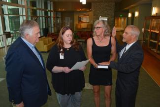 Southwestern Community College Foundation Board member and Jackson County native Howard Allman was sworn in as a member of SCC’s Board of Trustees on Friday, June 30.