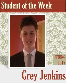Picture of Grey Jenkins who was named SCC Student of the Week