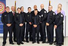 Photo of Jordan Sampson (sponsored by Cherokee Indian Police); Curtis Dowdle, Dean of Public Safety Training, SCC; Audrey Parrish (sponsored by Franklin Police); Paul Mossbargar III (sponsored by Franklin Police); Joseph Melvin Jr. (sponsored by Swain County Sheriff’s Office); Mitch Boudrot, LE Program Director, SCC-PSTC, Alicia Frizzell (sponsored by Cherokee Indian Police); Adam Cutler (sponsored by Cherokee Indian Police); Matthew Bowman (sponsored by Jackson County Sheriff’s Office); Matthew Reynolds, S