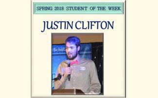 SCC student of the week Justin Clifton.