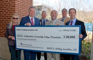 On Valentine’s Day, representatives of First Citizens Bank presented a gift of $30,000 to the Southwestern Community College Foundation on behalf of the Robert P. Holding Foundation, Inc. 