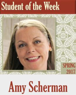 Picture of Amy Scherman who has been named SCC's student of the week