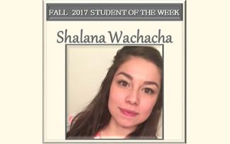 SCC Student of the Week Shalana Wachacha.
