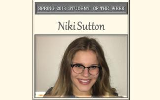 SCC Student of the Week Niki Sutton.